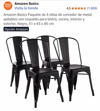 4 Sillas Comedor Metal Apilables Nuevas