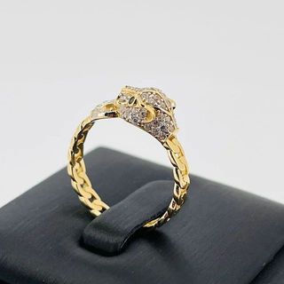 SORTIJA LEON CON CIRCONITA. Oro 18k.