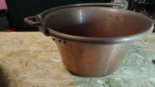 Paiolo in rame con manici