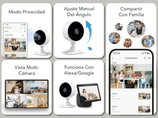 4 Cámaras Vigilancia WiFi Interior 1080P