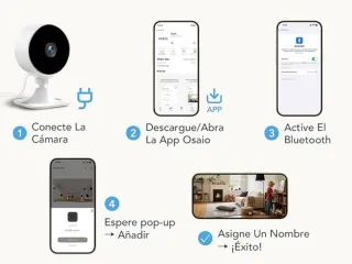 4 Cámaras Vigilancia WiFi Interior 1080P