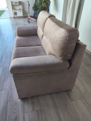 Sofá 2 Plazas Beige Tela