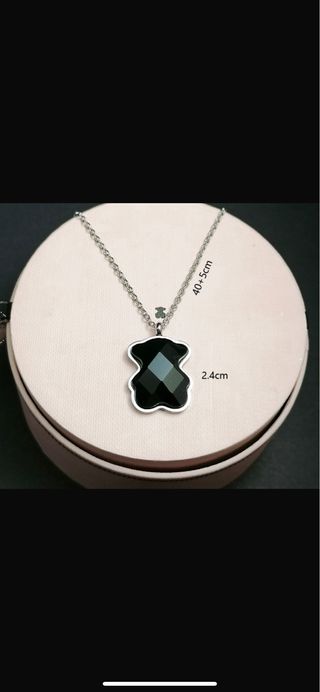 Collar Tous Oso Negro Plata