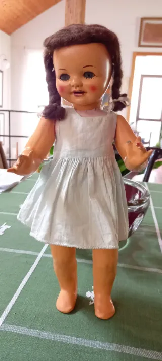 Muñeca años 50 Vestido Azul Sombrero