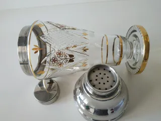 Coctelera antigua cristal tallado