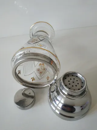 Coctelera antigua cristal tallado