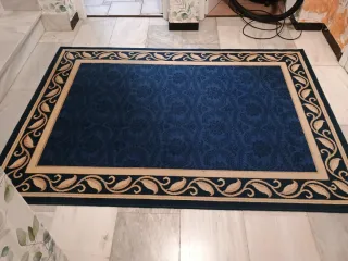 Alfombra Vintage Azul y Beige