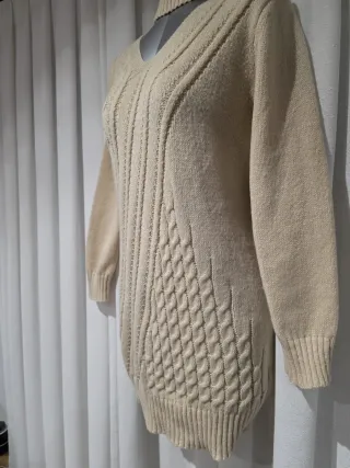 Vestido de punto beige talla 40/42