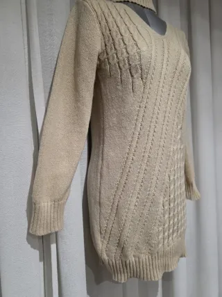 Vestido de punto beige talla 40/42