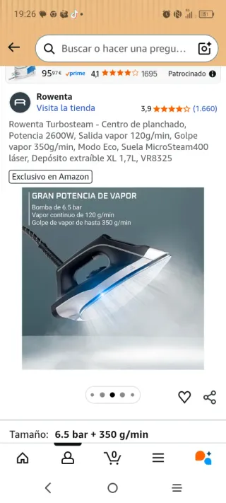 Centro de planchado Rowenta TurboSteam 2600W