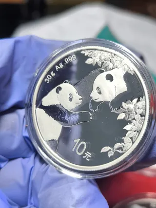Moneda 1 Onza Plata  PANDA 2023