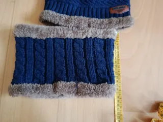 Conjunto Gorro y Braga Azul Marino