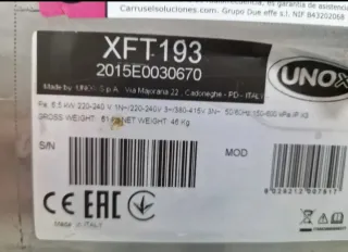 Horno Convección ROSSELLA XFT193 UNOX