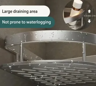 Estante de esquina para baño metal plateado