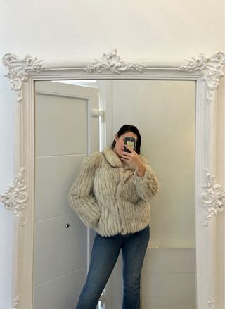 Abrigo pelo beige