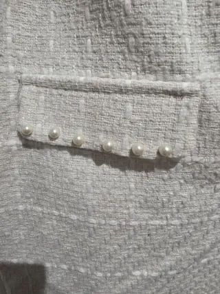 Vestido corto tela Trench blanco roto