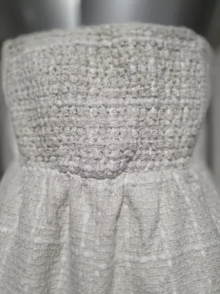 Vestido corto tela Trench blanco roto