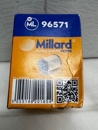 Filtro de aceite millard ref: ml 96571