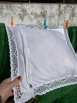 Lote 2 cojines de ganchillo hechos a mano pareja