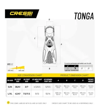 Set Cressi Máscara Integral y Aletas Tonga