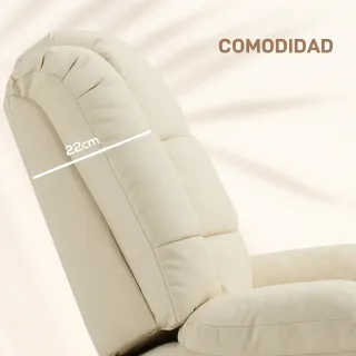 Sillón Reclinable Masaje 8 Puntos Beige
