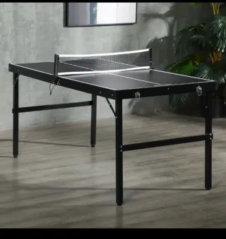 Mesa de ping pong plegable negra