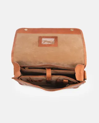 Bolso de hombro de cuero marrón