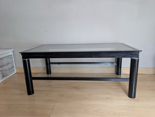 Mesa centro cristal elevable negra