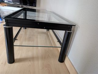 Mesa centro cristal elevable negra
