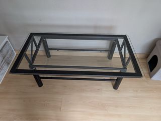 Mesa centro cristal elevable negra