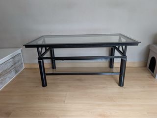 Mesa centro cristal elevable negra