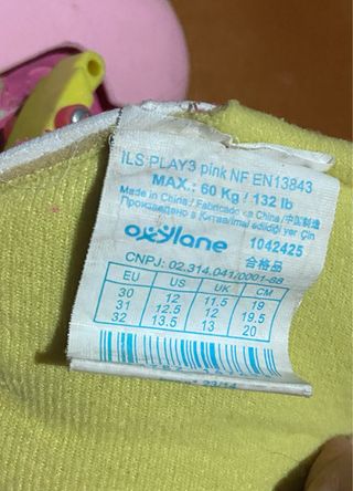 Patines en línea infantiles rosas Oxelo