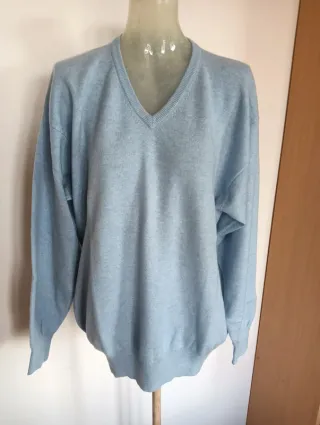 Maglione Celeste 100% Cashmere più regalo maglione