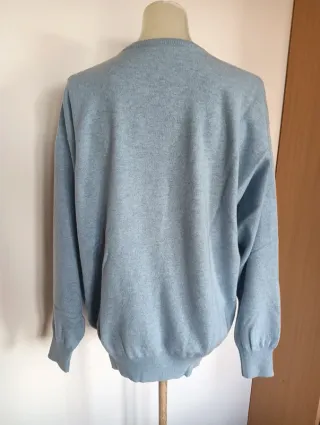 Maglione Celeste 100% Cashmere più regalo maglione