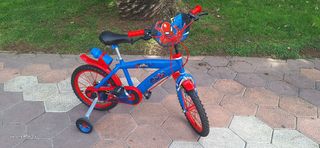 Bicicleta Infantil Spiderman Azul y Roja
