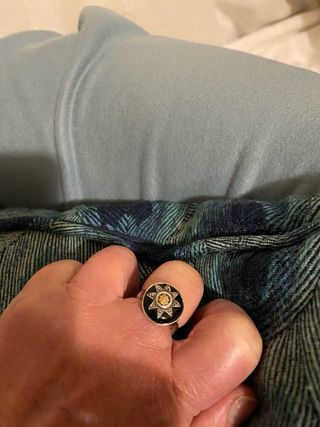 Anillo Plata Azabache y Oro