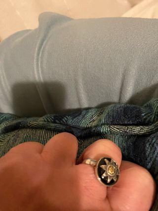 Anillo Plata Azabache y Oro