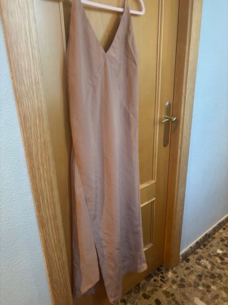 Vestido lencero rosa nude