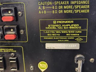 Amplificador Pioneer SA-6500 II Plata