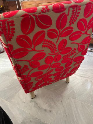 Poltrona vintage rivestita a mano