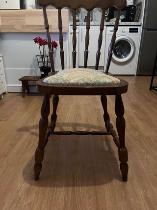 Silla Vintage Madera Tapizada