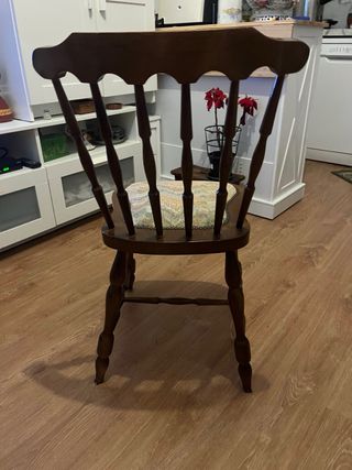 Silla Vintage Madera Tapizada