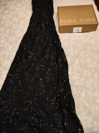 Vestido fiesta Pura Vida negro lentejuelas