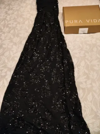 Vestido fiesta Pura Vida negro lentejuelas
