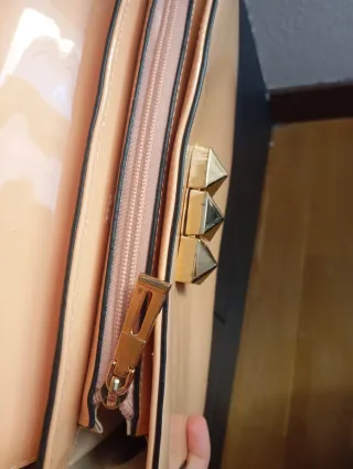 Bolso de hombro beige/rosa nude