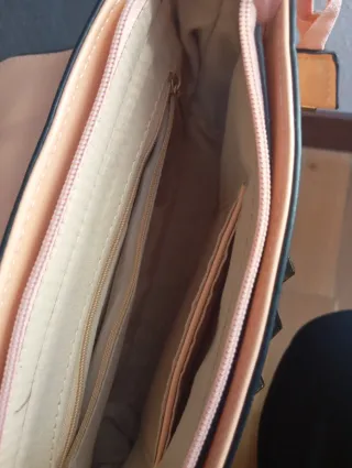 Bolso de hombro beige/rosa nude