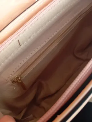 Bolso de hombro beige/rosa nude