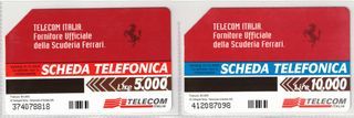 Schede Telefoniche Telecom Italia e Ferrari