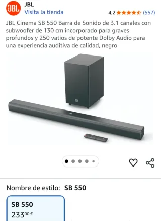 BARRA DE SONIDO JBL SB550 A ESTRENAR