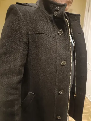 Abrigo Zara Gris Hombre